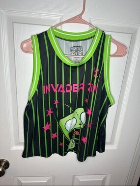 Nickelodeon Invader Zim Black, Neon Green & Hot Pink Graphic Tank